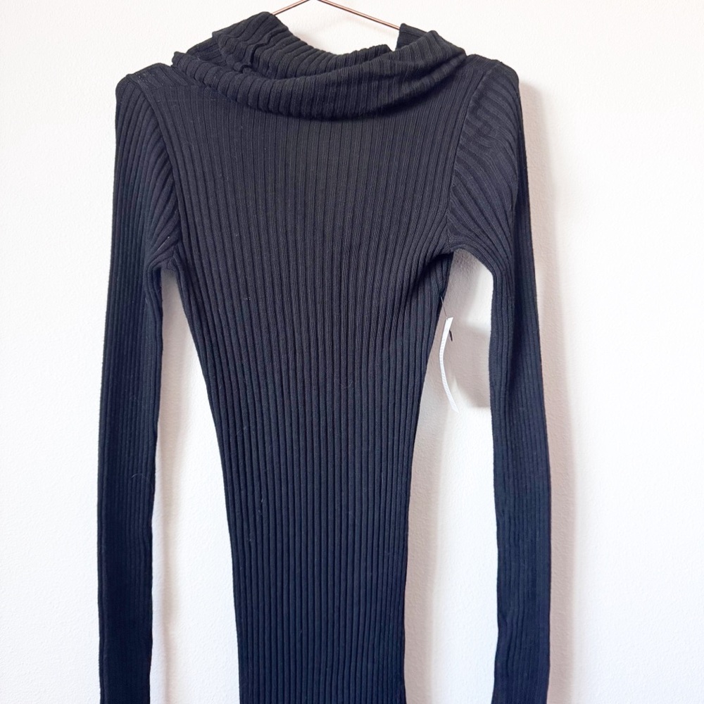 DASH Black Ribbed Knit Dress - Picture 10 of 11